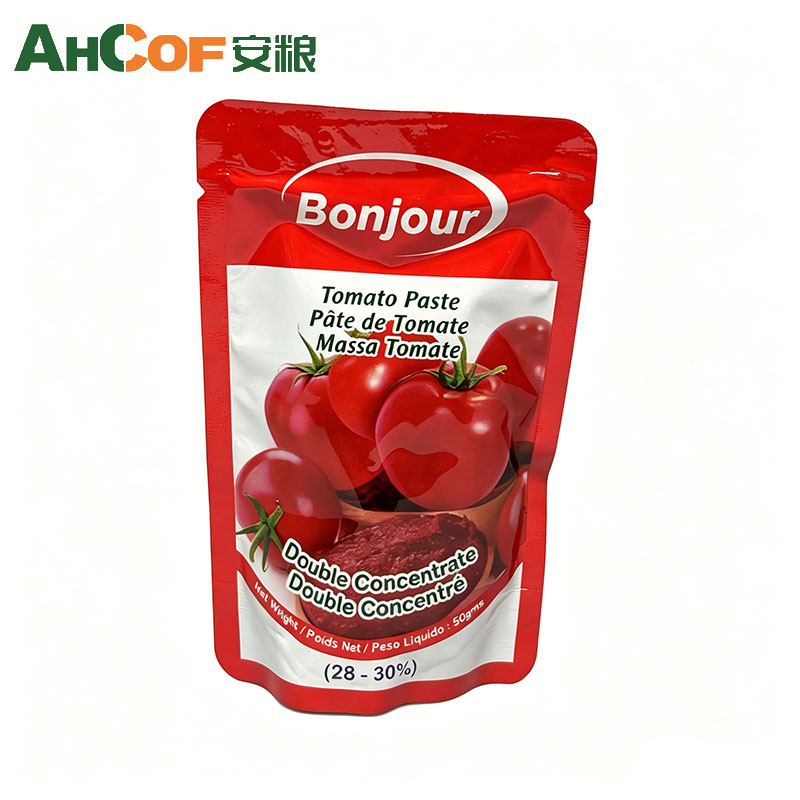Aromatisierte Tomatenpaste im Portionsbeutel mit FDA-Zertifizierung, 50 g, praktisch